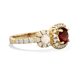 Garnet Regal Halo 14K Yellow Gold ring R5350