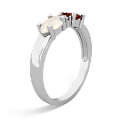 Garnet Pear Bowtie 14K White Gold ring R0865