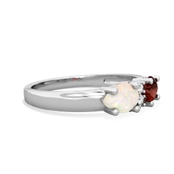 Garnet Pear Bowtie 14K White Gold ring R0865