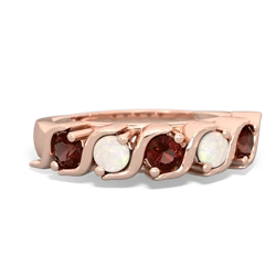 Garnet Anniversary Band 14K Rose Gold ring R2089