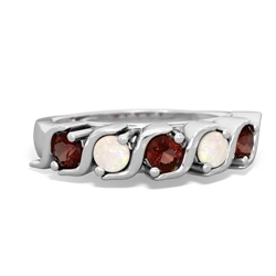 Garnet Anniversary Band 14K White Gold ring R2089