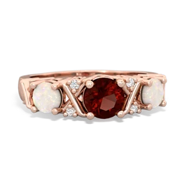 Garnet Hugs And Kisses 14K Rose Gold ring R5016