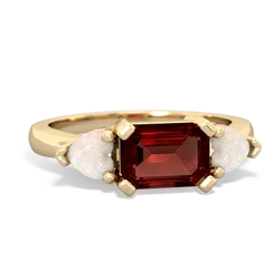 Garnet Three Stone 14K Yellow Gold ring R5235