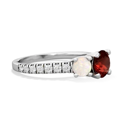 Garnet Pave Trellis 14K White Gold ring R5500