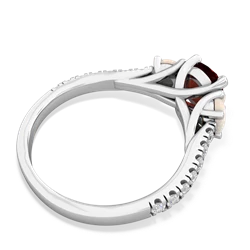 Garnet Pave Trellis 14K White Gold ring R5500