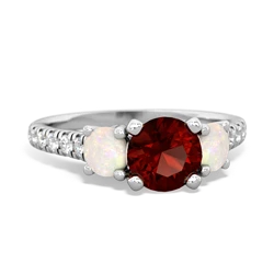 Garnet Pave Trellis 14K White Gold ring R5500