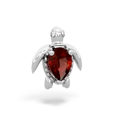 Garnet Baby Sea Turtle 14K White Gold pendant P5241