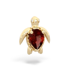 Garnet Baby Sea Turtle 14K Yellow Gold pendant P5241