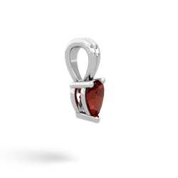 Garnet 5Mm Heart Solitaire 14K White Gold pendant P1861