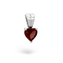 Garnet 5Mm Heart Solitaire 14K White Gold pendant P1861