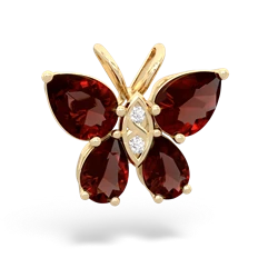 Garnet Butterfly 14K Yellow Gold pendant P2215