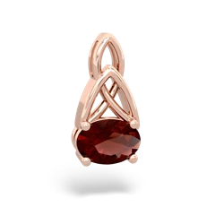 Garnet Celtic Trinity Knot 14K Rose Gold pendant P2389