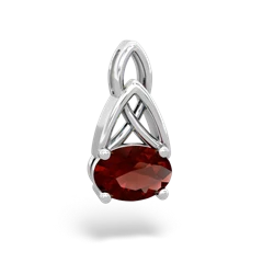 Garnet Celtic Trinity Knot 14K White Gold pendant P2389