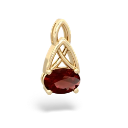 Garnet Celtic Trinity Knot 14K Yellow Gold pendant P2389