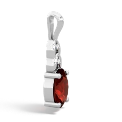 Garnet Links 14K White Gold pendant P4032