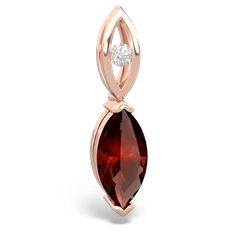 Garnet Marquise Drop 14K Rose Gold pendant P5333