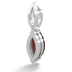 Garnet Marquise Drop 14K White Gold pendant P5333