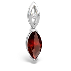 Garnet Marquise Drop 14K White Gold pendant P5333