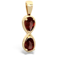 Garnet Infinity 14K Yellow Gold pendant P5050