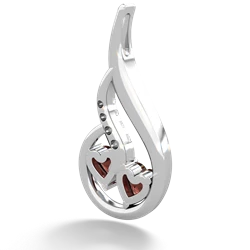 Garnet Keepsake Curves 14K White Gold pendant P5450