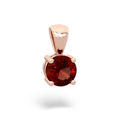 Garnet 6Mm Round Solitaire 14K Rose Gold pendant P1786