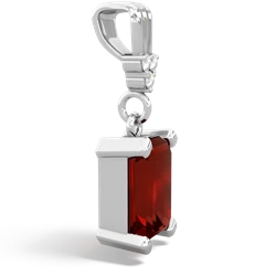 Garnet Art Deco Dangle 14K White Gold pendant P1937