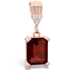 Garnet Art Deco Dangle 14K Rose Gold pendant P1937