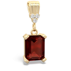 Garnet Art Deco Dangle 14K Yellow Gold pendant P1937