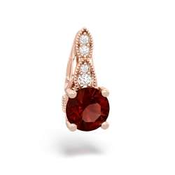 Garnet Antique Elegance 14K Rose Gold pendant P3100