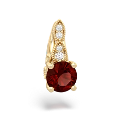 Garnet Antique Elegance 14K Yellow Gold pendant P3100