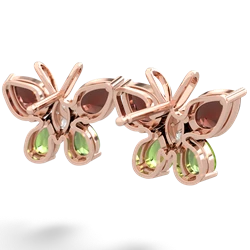 Garnet Butterfly 14K Rose Gold earrings E2215