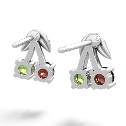 Garnet Sweet Cherries 14K White Gold earrings E7001