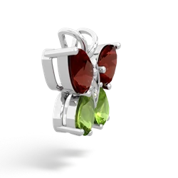 Garnet Butterfly 14K White Gold pendant P2215