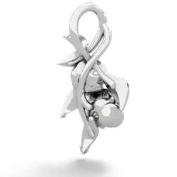 Garnet Rose Vine 14K White Gold pendant P5680