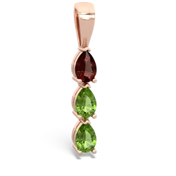 Garnet Dew Drops 14K Rose Gold pendant P2251