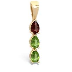 Garnet Dew Drops 14K Yellow Gold pendant P2251