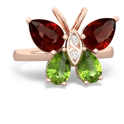 Garnet Butterfly 14K Rose Gold ring R2215