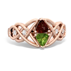 Garnet Keepsake Celtic Knot 14K Rose Gold ring R5300