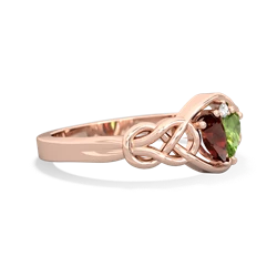 Garnet Celtic Love Knot 14K Rose Gold ring R5420