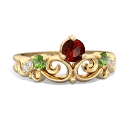 Garnet Crown Keepsake 14K Yellow Gold ring R5740