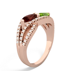 Garnet Diamond Rivers 14K Rose Gold ring R3070