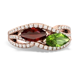 Garnet Diamond Rivers 14K Rose Gold ring R3070