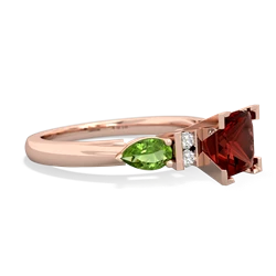 Garnet 6Mm Princess Eternal Embrace Engagement 14K Rose Gold ring C2002