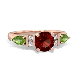 Garnet 6Mm Round Eternal Embrace Engagement 14K Rose Gold ring R2005