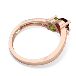 Garnet Snuggling Hearts 14K Rose Gold ring R2178