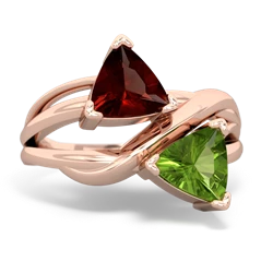 Garnet Split Band Swirl 14K Rose Gold ring R2341