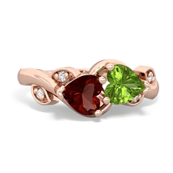 Garnet Floral Elegance 14K Rose Gold ring R5790