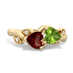 Garnet Floral Elegance 14K Yellow Gold ring R5790