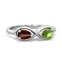 Garnet Infinity 14K White Gold ring R5050