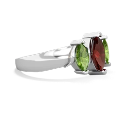 Garnet Three Peeks 14K White Gold ring R2433